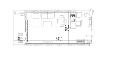 {{roomApartmentOrStudio}}, 34.7 m², 17 floor, Intourist Residence in Batumi