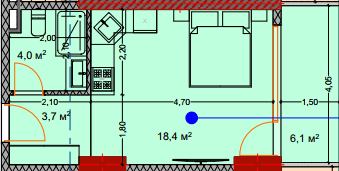 Студия, 32.7 м², этаж 6