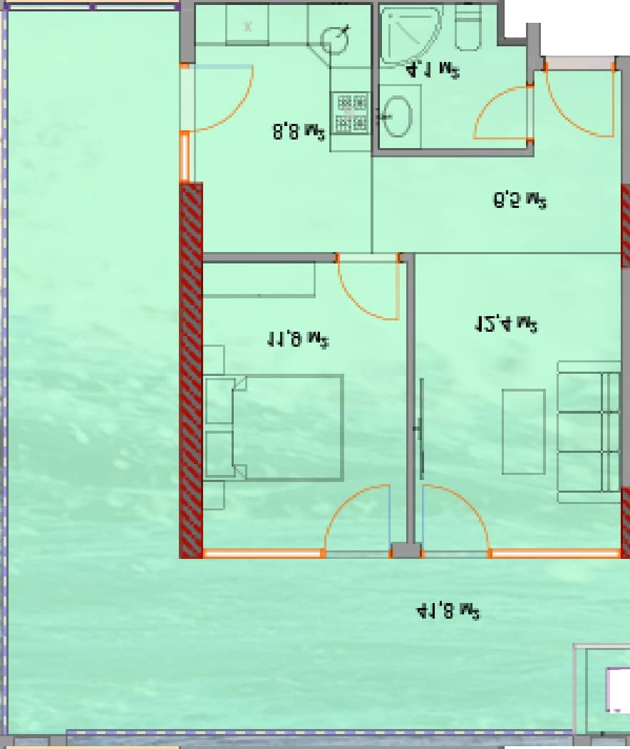 1-room, 87.5 m², Floor 15