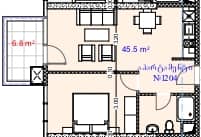 {{roomApartmentOrStudio}}, 52.3 м², 12 этаж в ЖК "Aquapark Residence"