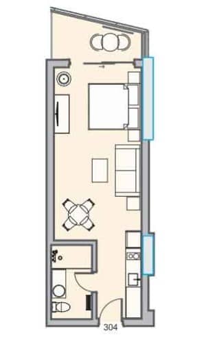 {{roomApartmentOrStudio}}, 41.99 მ², 3 სართული, Dreamland Oasis ბათუმში