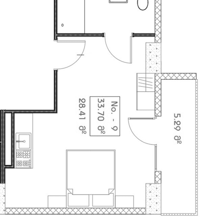 {{roomApartmentOrStudio}}, 33.7 მ², 10 სართული, Mardi Aquapark Wellness Resort ბათუმში