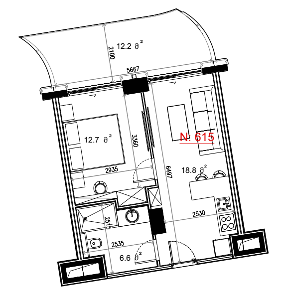 1-комн, 50.3 м²