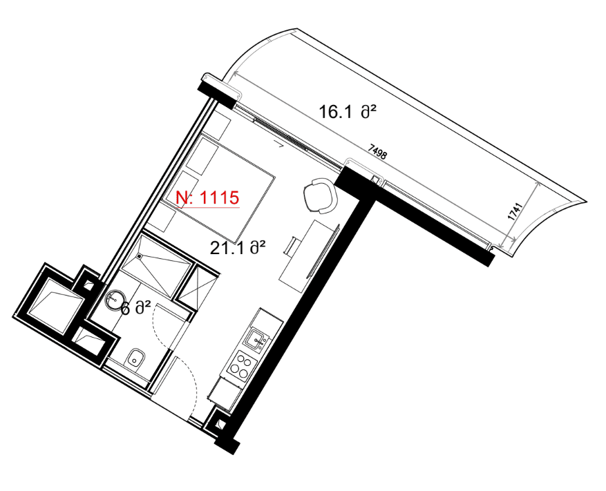 {{roomApartmentOrStudio}}, 43.2 м², 11 этаж в ЖК "Next Collection"