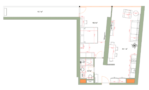 {{roomApartmentOrStudio}}, 70.16 მ², 12 სართული, 7th Heaven Residence ბათუმში