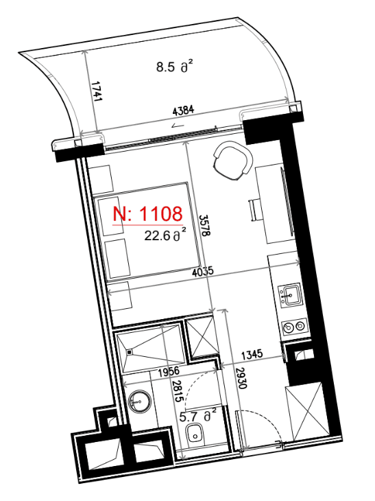 {{roomApartmentOrStudio}}, 36.8 м², 11 этаж в ЖК "Next Collection"