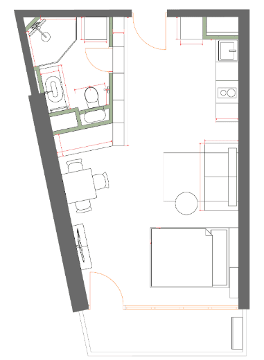 Студия, 40.3 м², этаж 34