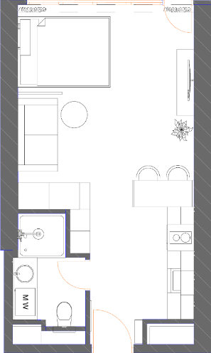 Studio, 34.9 m², of 40