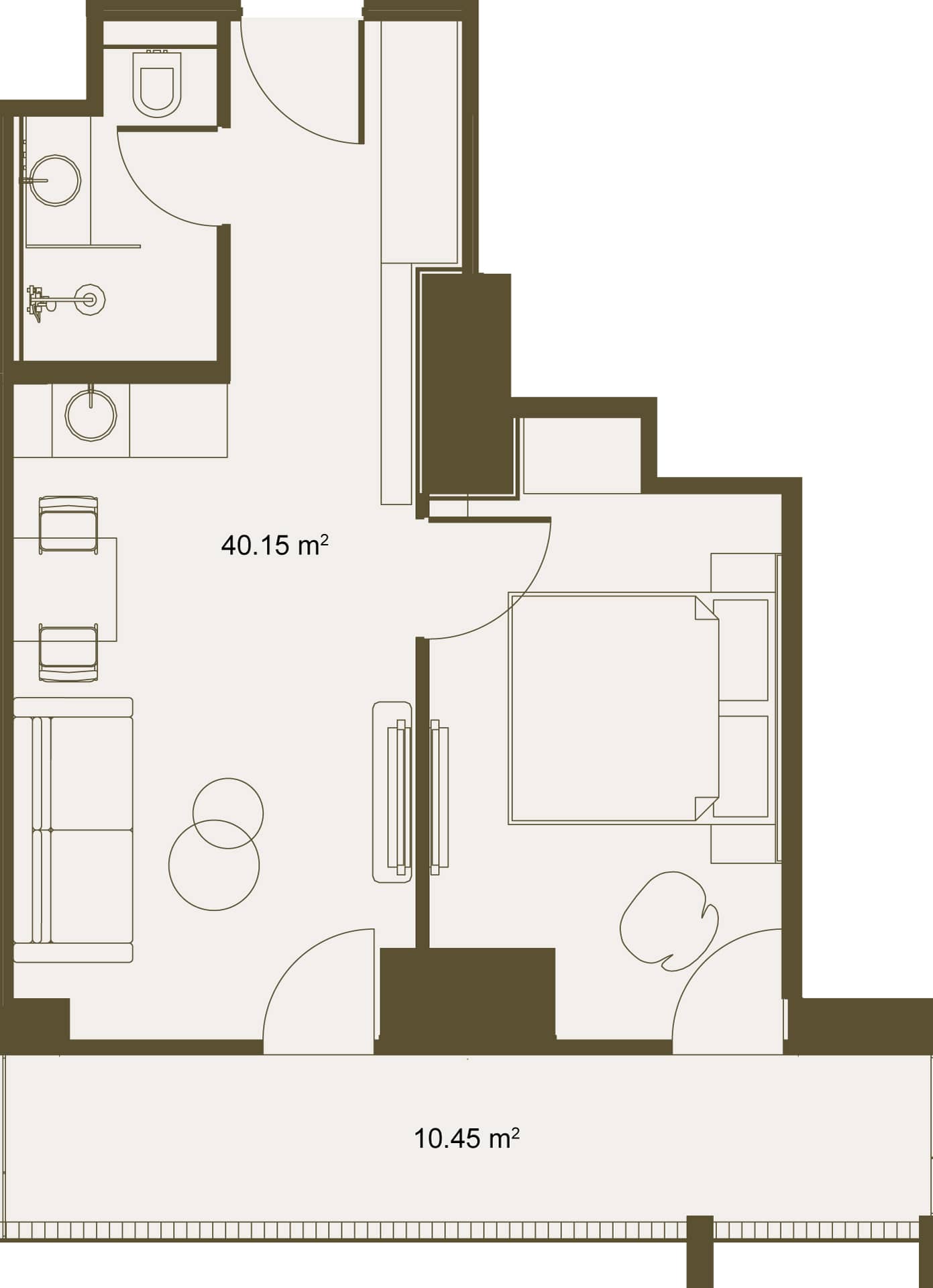 1-комнатная квартира, 50.6 м², 5 этаж в ЖК "Radisson Residences"