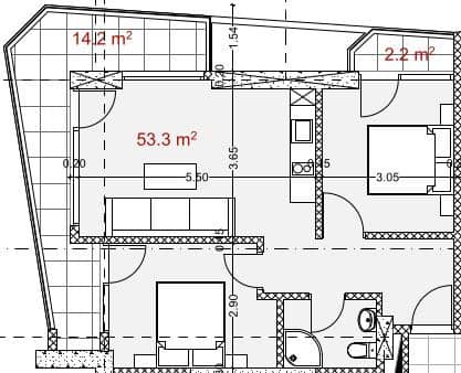 {{roomApartmentOrStudio}}, 69.9 მ², 18 სართული, Green Side Gonio ბათუმში