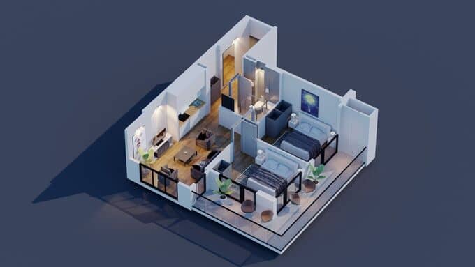 3-room, 69.8 m²
