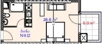 {{roomApartmentOrStudio}}, 34.6 м², 8 этаж в ЖК "Aquapark Residence"