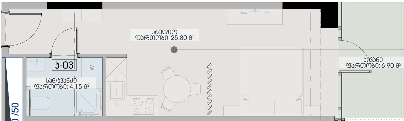 {{roomApartmentOrStudio}}, 36.85 м², 36 этаж в ЖК "Geuz Towers"