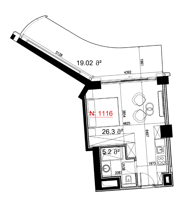{{roomApartmentOrStudio}}, 49.5 м², 11 этаж в ЖК "Next Collection"