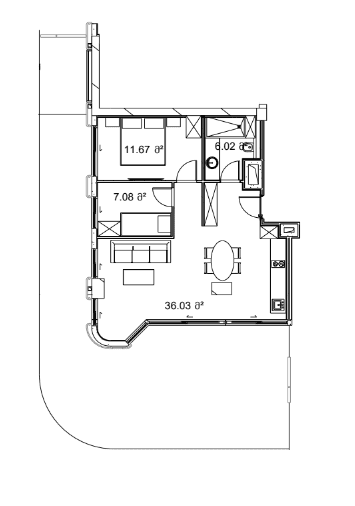 2-room, 132.1 m², Floor 14
