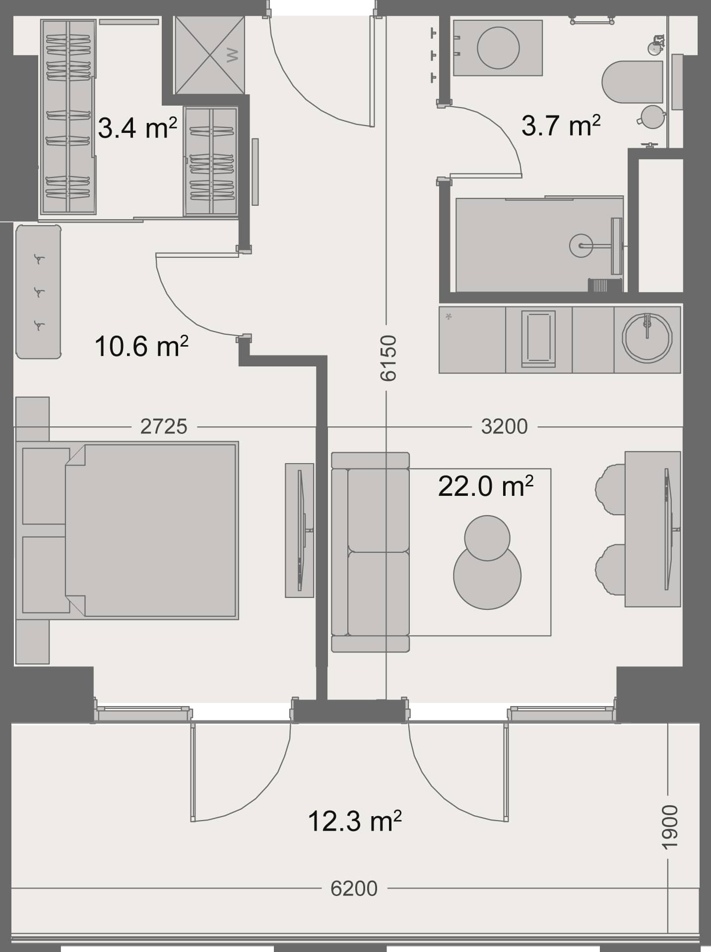 1-комн, 48.3 м², этаж 4
