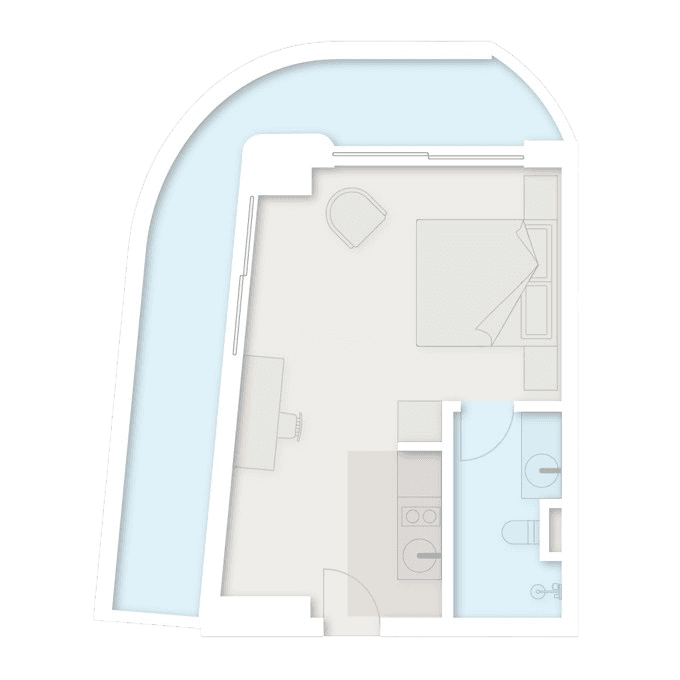 სტუდიო, 52.9 მ², სართული 2