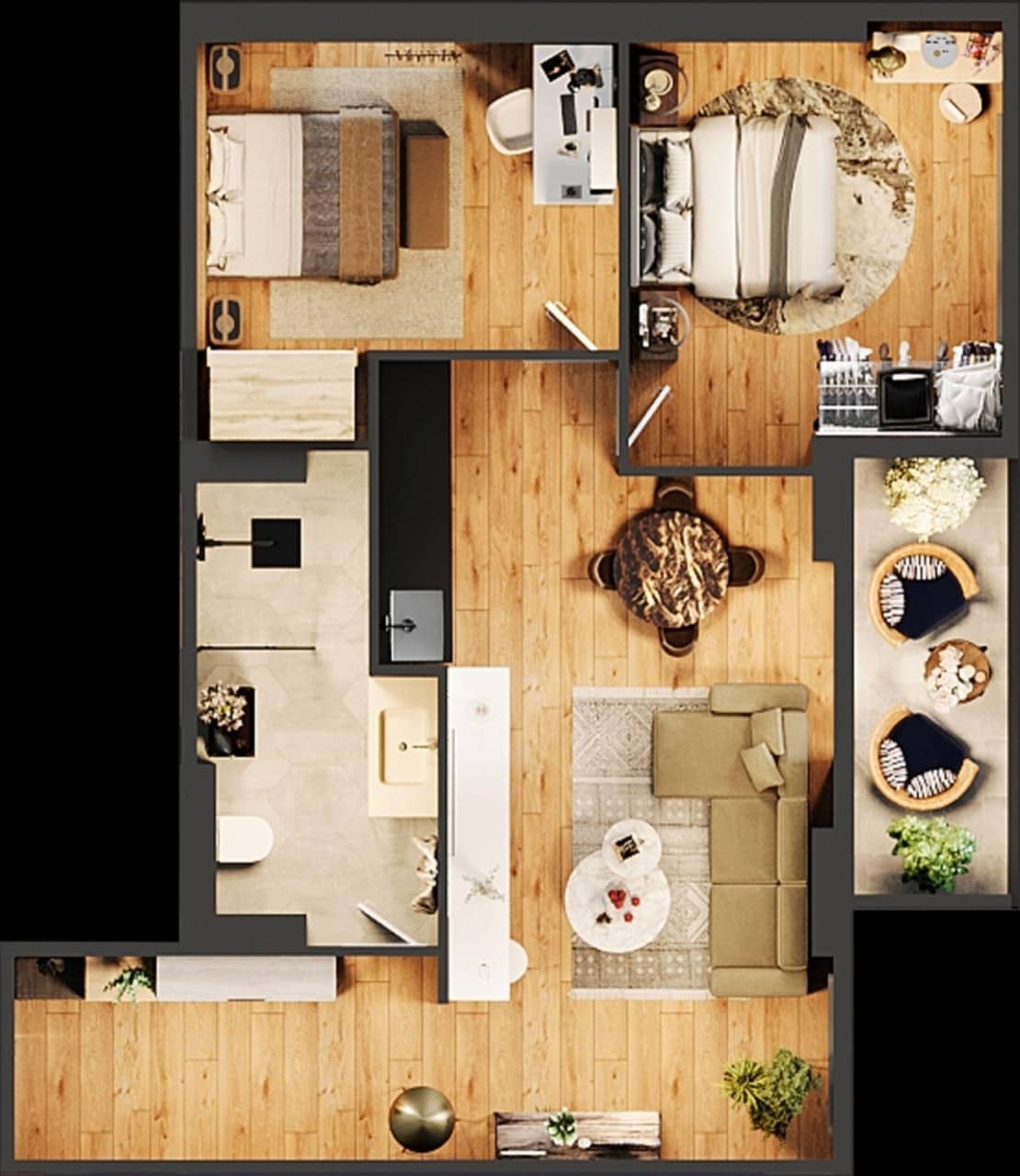 2-room, 84.3 m²