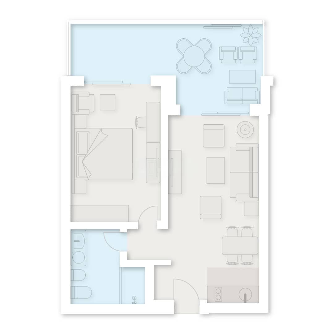 {{roomApartmentOrStudio}}, 65.3 მ², 16 სართული, Dreamland Oasis ბათუმში