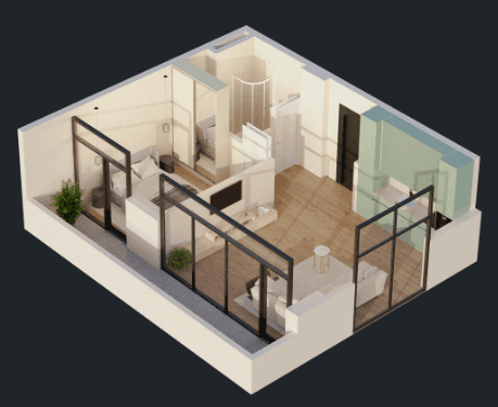 {{roomApartmentOrStudio}}, 56.1 m², 18 floor, Green Side Gonio in Batumi