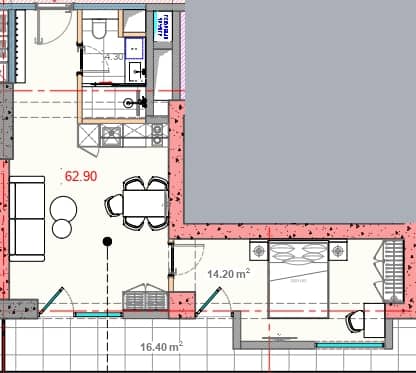 {{roomApartmentOrStudio}}, 64 m², 11 floor, Alliance Renaissance in Batumi