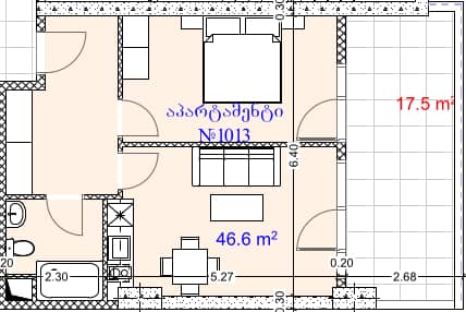 {{roomApartmentOrStudio}}, 64.1 м², 10 этаж в ЖК "Aquapark Residence"
