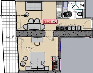 {{roomApartmentOrStudio}}, 55.05 მ², 2 სართული, Alliance Centropolis ბათუმში