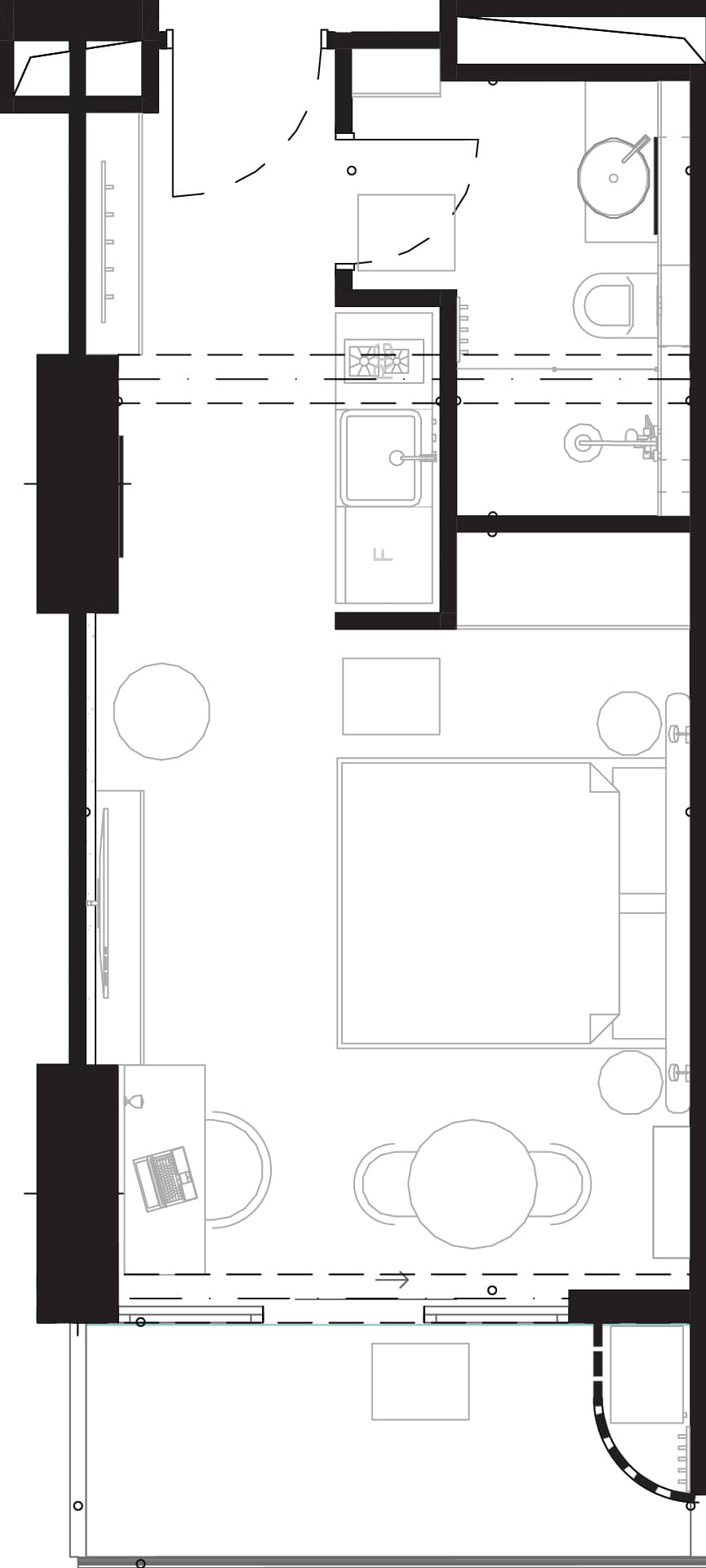 1-room, 34.9 m², Floor 15