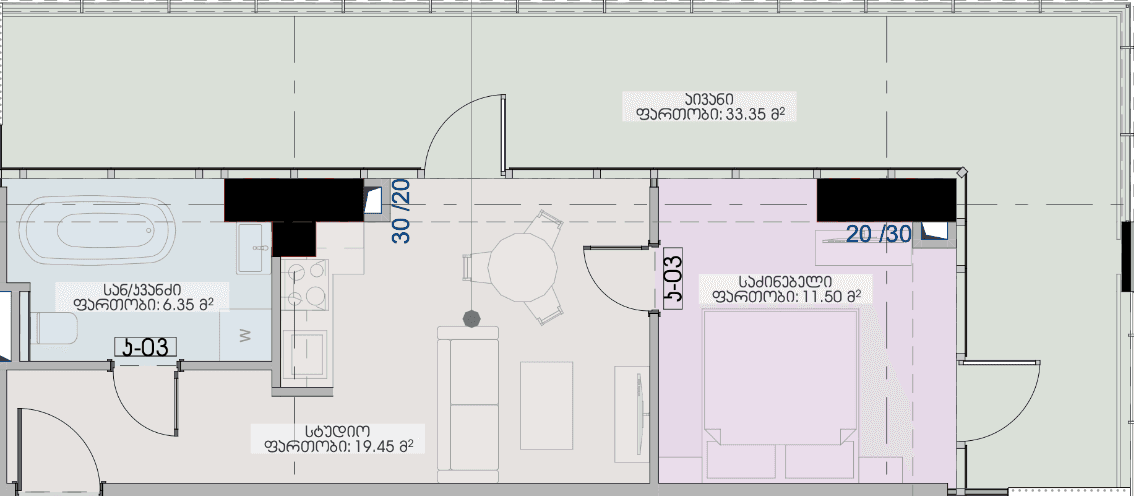 1-комн, 70.7 м², этаж 36