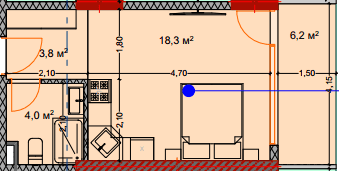 {{roomApartmentOrStudio}}, 32.7 m², 6 floor, Lagoon Resort in Batumi