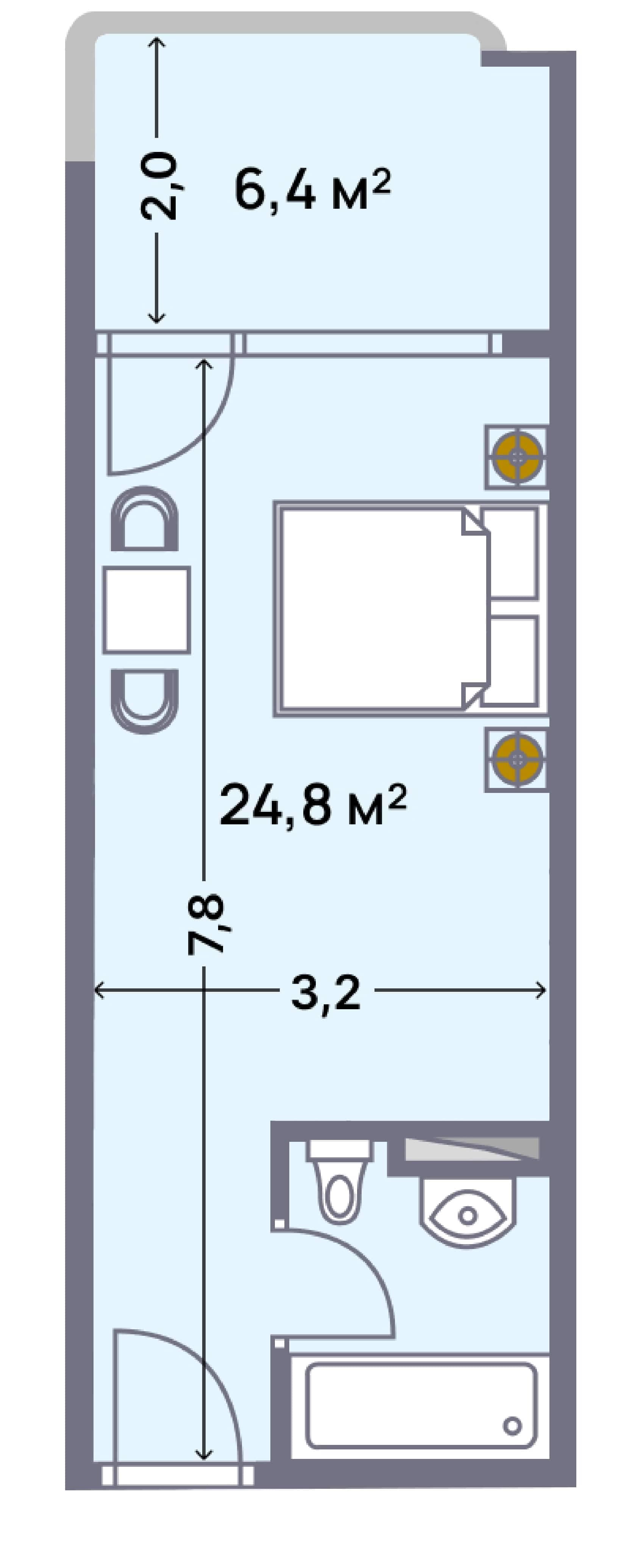 Studio, 31.2 m²