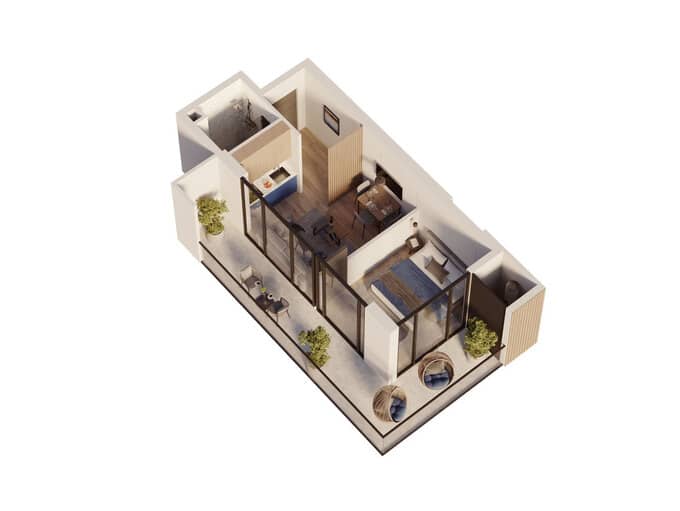 {{roomApartmentOrStudio}}, 55.2 მ², 2 სართული, Sea Hills ბათუმში