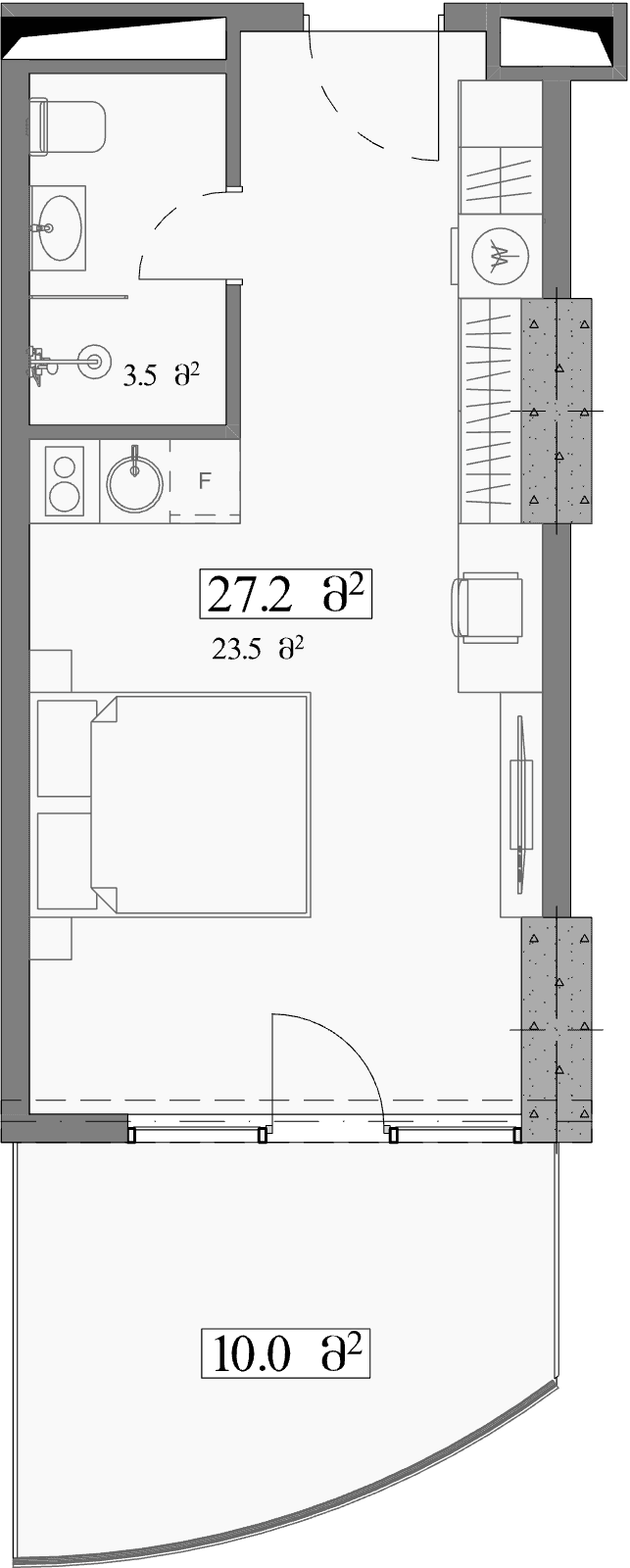 Studio, 37.2 m²