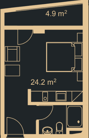 Студия, 28.3 м², этаж 17