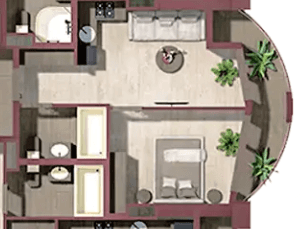 2-ოთახიანი, 42.1 მ², სართული 10