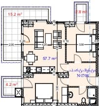 {{roomApartmentOrStudio}}, 79.9 м², 17 этаж в ЖК "Aquapark Residence"