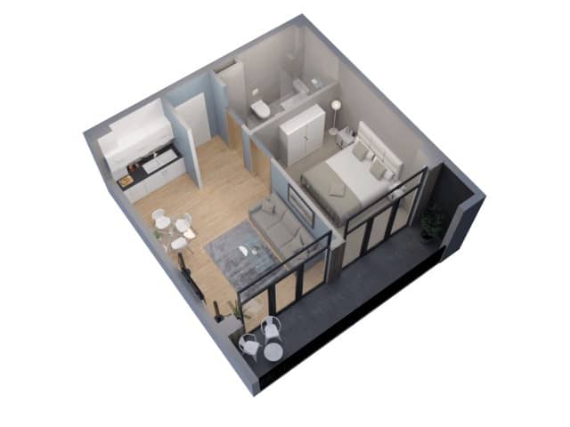 {{roomApartmentOrStudio}}, 38.5 მ², 9 სართული, Comfort House ბათუმში