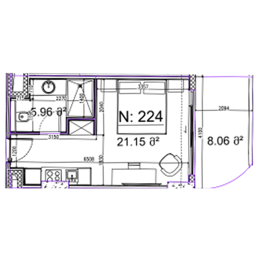 Studio, 35.3 m²