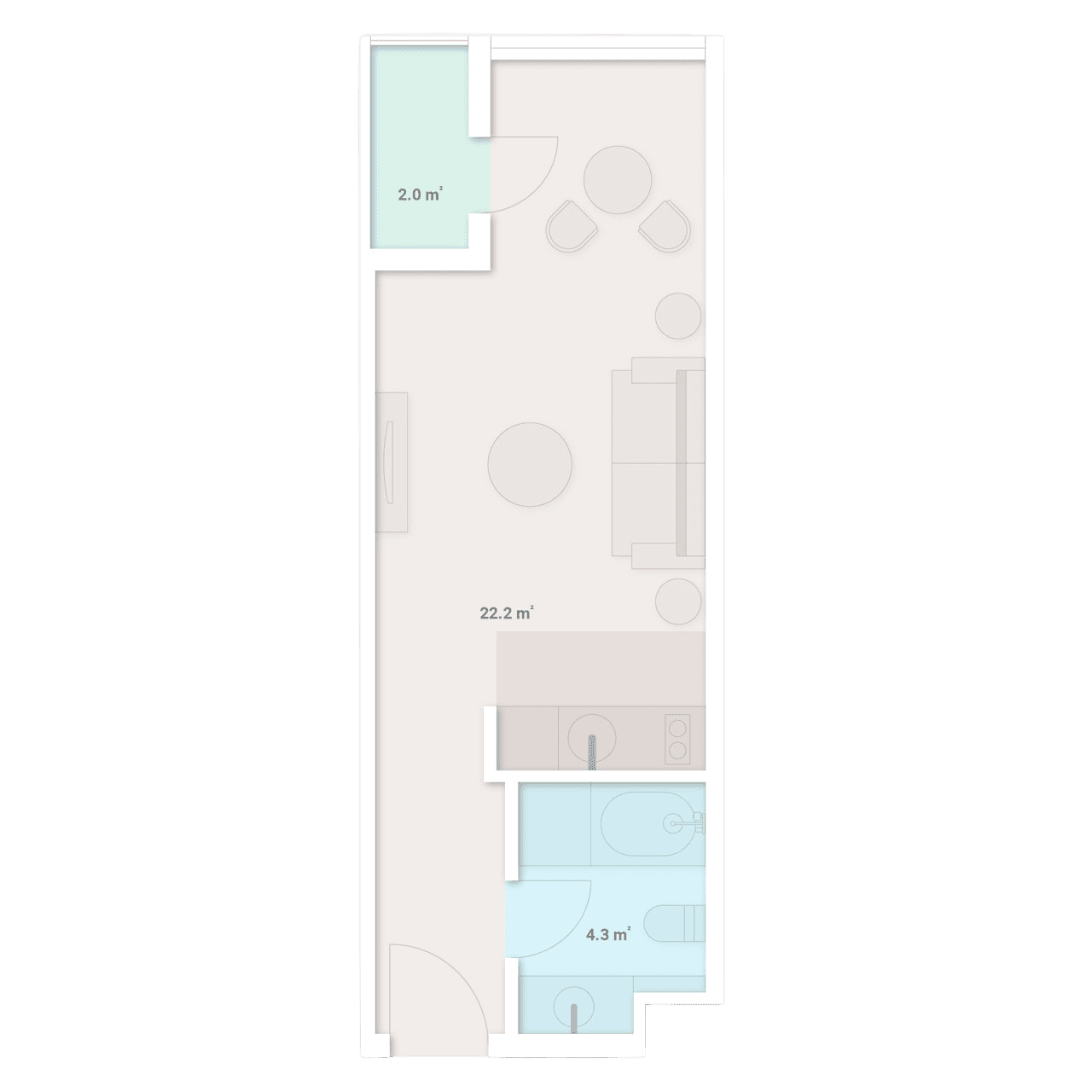 {{roomApartmentOrStudio}}, 28.5 m², 10 floor, Tekto Location in Batumi