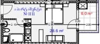 {{roomApartmentOrStudio}}, 34.6 მ², 11 სართული, Aquapark Residence ბათუმში
