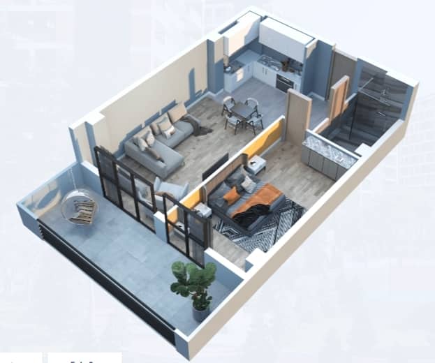 2-комн, 68.4 м²