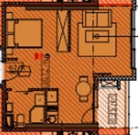 {{roomApartmentOrStudio}}, 44.61 მ², 6 სართული, Park Tower ბათუმში