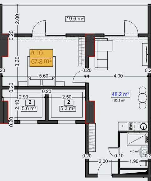 {{roomApartmentOrStudio}}, 67.8 m², 3 floor, Stay & Rent in Batumi