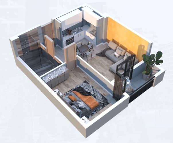2-комн, 50.5 м²