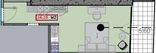 {{roomApartmentOrStudio}}, 34.35 მ², 13 სართული, Alliance Centropolis ბათუმში
