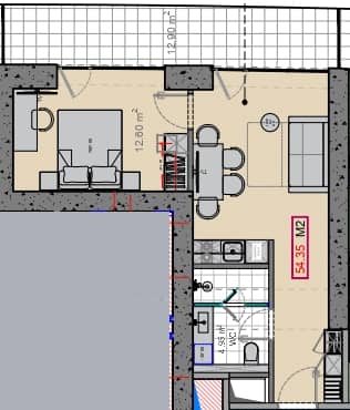 {{roomApartmentOrStudio}}, 54.35 м², 45 этаж в ЖК "Alliance Centropolis"