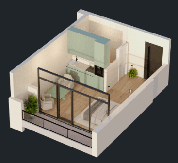 {{roomApartmentOrStudio}}, 34 м², 17 этаж в ЖК "Green Side Gonio"