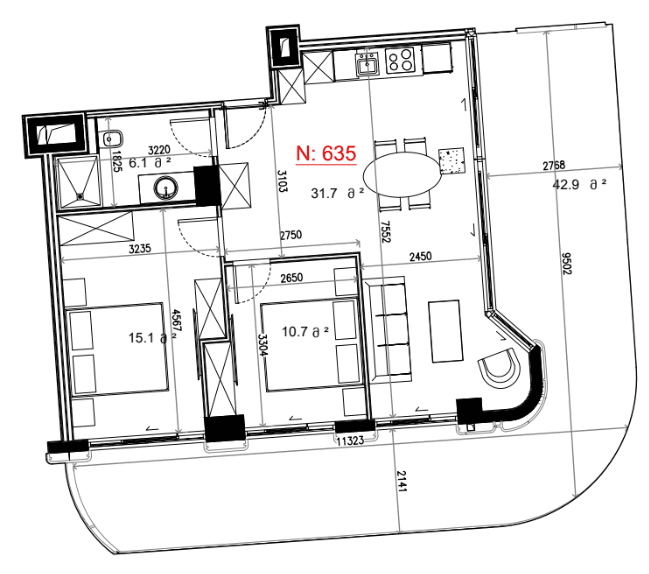 2-комн, 106.5 м²
