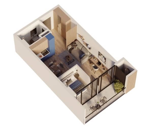 {{roomApartmentOrStudio}}, 47.8 მ², 11 სართული, Sea Hills ბათუმში