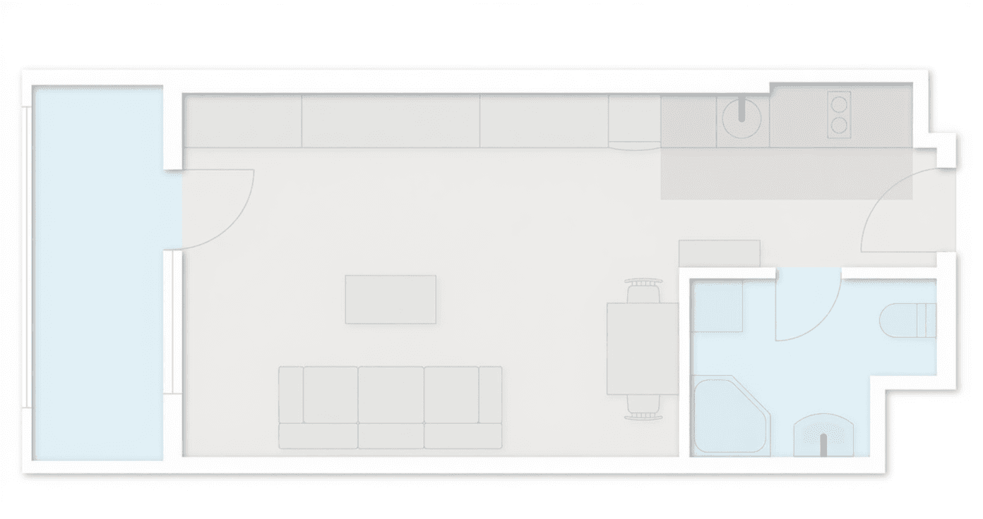 单间, 36.4 m²